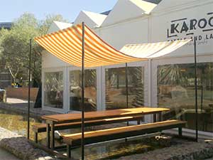 Bench with shade sail